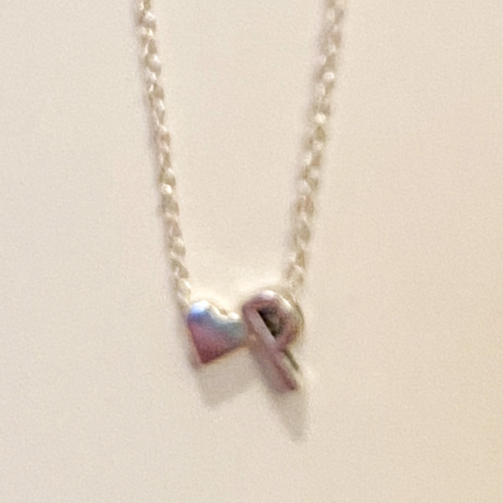 NWOT Initial P and tiny heart necklace
